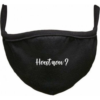 Hoest nou? Rustaagh mondkapje - gezichtsmasker - wasbaar - niet medisch - zwart - tekst - bedrukt