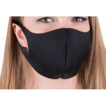 Mondmasker, mondkapje, wasbaar en herbruikbaar. Zwart, maat S/M.