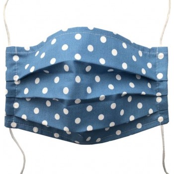 3x Mondkapje Dots Jeans stof wasbaar 2 laags. Elastiek gemakkelijk op maat te maken. NIET Medisch