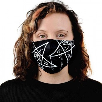Heartless Masker DRIPPING PENTAGRAM Mondkapje Zwart