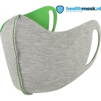 Healthmask Kids mondkapje Lightgrey/Applegreen. Handmade in Holland 3 laags neopreen wasbare Mondkapje.
