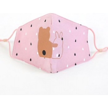 Herbruikbaar Mondmasker Voor Kinderen - Katoenen masker, stoffen masker, trein masker, OV, mondkap, roze