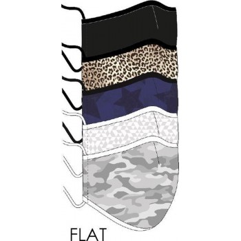 Wasbare mondkapje - 5 stuks in diverse prints - Maat L - 3 laags