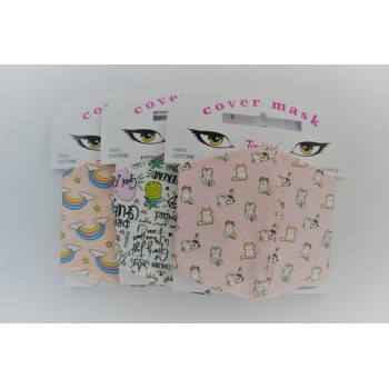 Comfort Face Mask set van 3 KIDS 100% katoen - Mondmasker - Mondkapje - Kinderen - Herbruikbaar & wasbaar - kindje