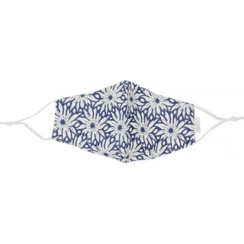Mondkapje Blauw-Wit gebloemd