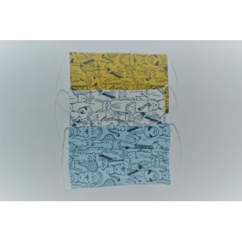 Comfort Face Mask set van 3 KIDS 100% katoen - Mondmasker - Mondkapje - Kinderen - Herbruikbaar & wasbaar - kindje