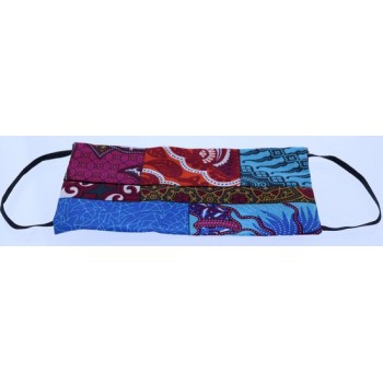 Herbruikbaar katoenen Mondkapje Blauw Rood print