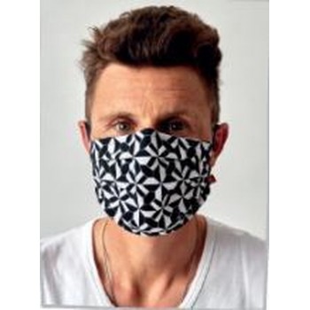 Mondmasker zwart wit print | Mondkapje OV 50x wasbaar