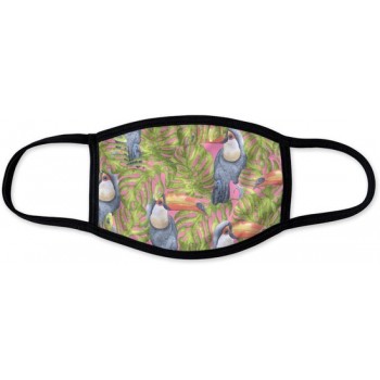 Mondkapje | wasbaar mondmasker | vogels roze | Leuke mondkapjes