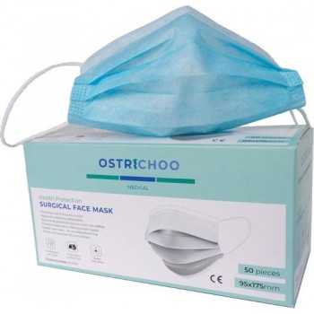 Mondkapje Ostrichoo - mondmasker type I - NL gecertificeerd - 50 stuks
