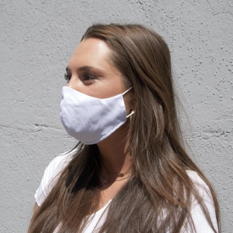 Unisex mondkapje / mondmasker van katoen, wit (wasbaar)