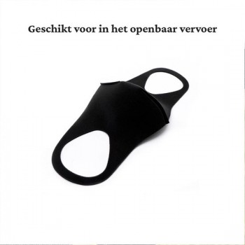 Mondmasker zwart katoen