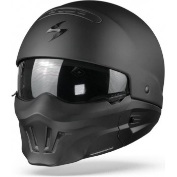 Scorpion EXO-Combat Evo Solid Matt Black Jet Jethelm - Motorhelm - Maat L