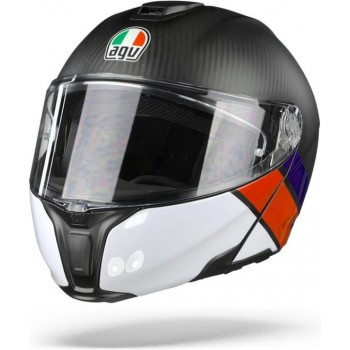 Agv SportmodularCarbon Red Blue  Systeemhelm - Motorhelm - Maat XL