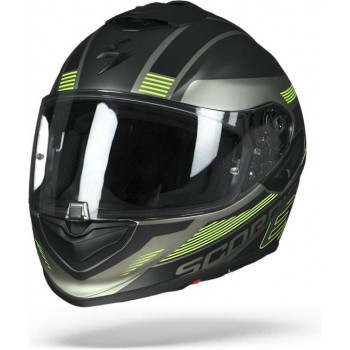 Scorpion EXO-1400 Air Free Mat Titanium Zwart Neon Geel Integraalhelm - Motorhelm - Maat M