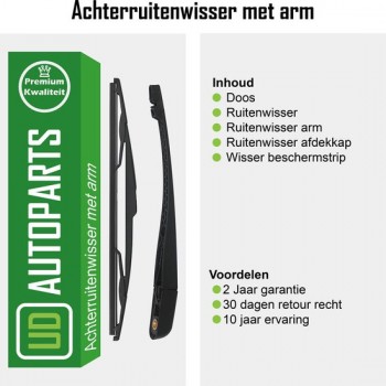 Ruitenwisserarm met ruitenwisser achterzijde Kia Niro 2016-